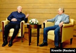 Лукашэнка і Пуцін на сустрэчы ў Сочы 22 лютага 2021