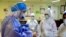 Health workers at a Tehran hospital. April 15, 2020