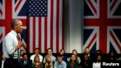 Президент США Барак Обама на встрече с молодыми британцами в Лондоне. 23 апреля 2016 года.