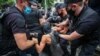 Ukraine -- Police detained several activists near the Belarussian embassy in Kyiv, 10Aug2020