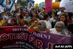 Pakistani women protest against violence against women. (file photo)