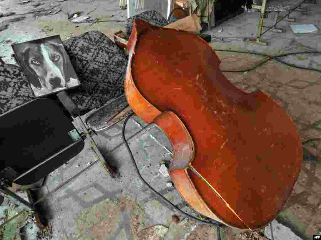 Fotografija sa psom i violončelo pronađeni u gradu Pripjat napuštenom posle černobiljske tragedije