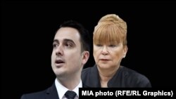 Суспендираната обвинителка Вилма Русковска и еџк директорот на Финасиката полиција Арафат Муареми 