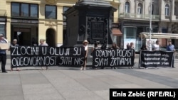 Protest protiv hrvatske vojne operacije "Oluja" pdržan u Zagrebu, 3. avgust 2022. 