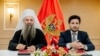 Montenegrin Prime Minister Dritan Abazovic (right) and the Serbian Orthodox Church's Patriarch Porfirije met on August 3.