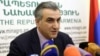 Armenia- Agriculture Minister Ignati Arakelian speaks at a news conference in Yerevan.