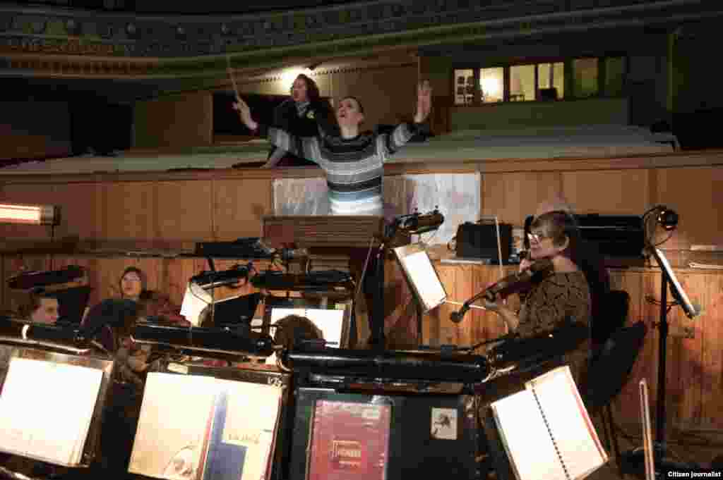 Donetsk,Ukrain. At the Donetsk opera theter. The actors and the orchestra rehearse an operetta "Mr. X".