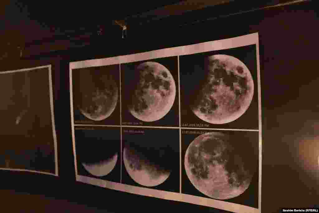 Fotografije Meseca izložene u Prištinskoj opservatoriji. &nbsp;