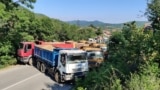 KOSOVO: Road blocks in Rudare, leading to Jarinje border crossing on August 1