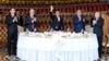 The presidents of Turkmenistan (left to right), Kazakhstan, Kyrgyzstan, Tajikistan, and Uzbekistan pose at the Central Asian summit in Cholpon-Ata on July 21.