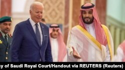 محمد بن سلمان، ولیعهد عربستان سعودی، و جو بایدن رئیس‌جمهور ایالات متحده آمریکا