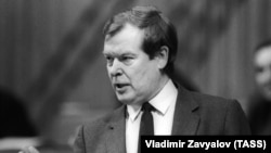 Vadim Bakatin in 1990. He was appointed by Mikhail Gorbechev as head of the KGB the following year.