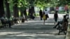 People in a park in Yerevan, Armenia, July 2022.