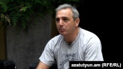 Armenia - Artak Avetian, who was barred from leaving Armenia because of allegedly insulting Prime Minister Nikol Pashinian, speaks to RFE/RL, Yerevan, July 23, 2022.