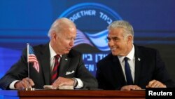 Președintele american Joe Biden și premierul israelian Yair Lapid