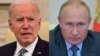 Колаж от снимки на американския президент Джо Байдън (вляво) и руския президент Владимир Путин.