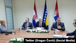 Predsjedništvo BiH sa Grabar-Kitarović i Vučićem u Mostaru 6. marta 2018.