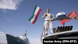 File Photo IRAN -- Iranian naval forces inaugurate Iranian new domestically made destroyer Sahand in southern port of Bandar Abbas, December 1, 2018