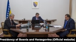 Članovi BH Predsjedništva, Šefik Džaferović, Željko Komšić i Milorad Dodik, 19. november, 2019.