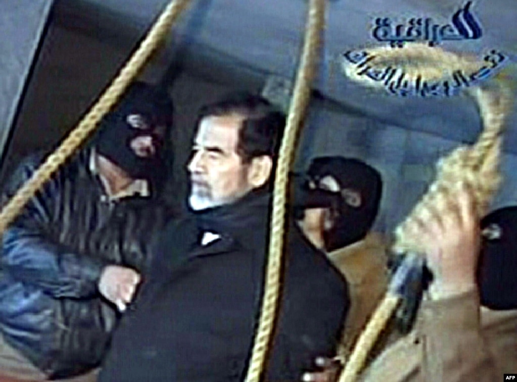 Saddam Hussein was executed by hanging on December 30, 2006. Video taken by Al-Iraqiya television showed the ousted Iraqi president moments before his death.