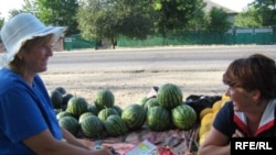 A roadside melon vendor on the Chisinau-Bender highway in July.