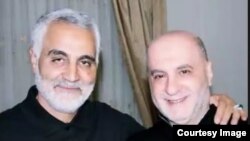 Photo of Qasem Soleimani (left), the notorious commander of Iran's extraterritorial Qods armed force and Amin Sherri (right):Photo provided by the U.S. Treasury 