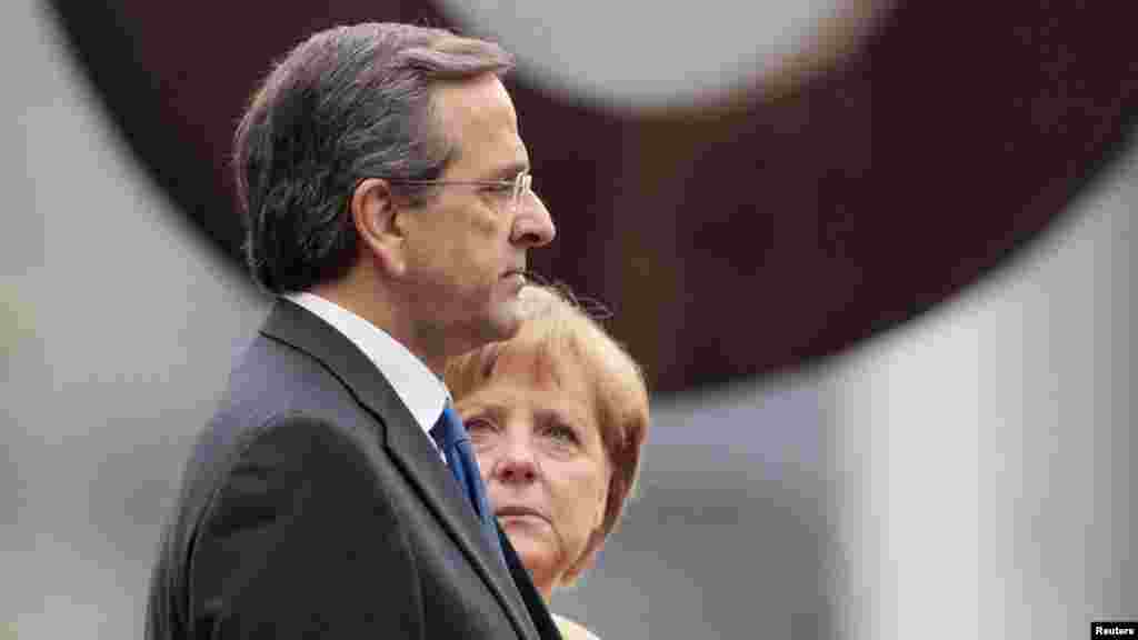 Njemačka - U Berlinu su se sastali njemačka kancelarka Angela Merkel i grčki premijer Antonis Samaras, 24. august 2012. Foto: REUTERS / Tobias Schwarz