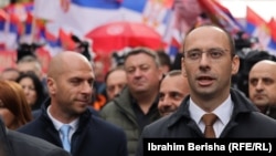 Poslanici Skupštine Kosova iz redova Srpske liste Slavko Simić i Igor Simić, 6. novembar 2022.