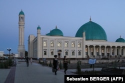 A new mosque in Nukus, in northwestern Uzbekistan