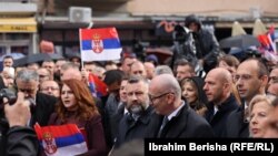 Nosioci Srpske liste na protestu 6. novembra u Severnoj Mitrovici