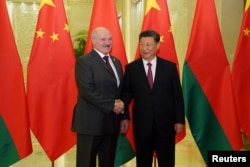 Президент Беларуси Александр Лукашенко и лидер Китая Си Цзиньпин. Пекин, 25 апреля 2019 г.