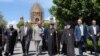 Armenia - Prince Charles (C) visits the Echmiadzin headquarters of the Armenian Apostolic Church, 30May2013.