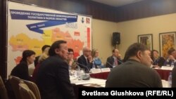 Мемлекеттің ақпараттық саясатын қаржыландыру мәселелеріне сарапшылар жиынына қатысушылар. Астана, 2 наурыз 2017 жыл.