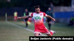 Crnogorski fudbaler Damir Kojašević, koji je podnio prijavu protiv policajaca zbog maltretiranja u Podgorici. Foto: FK Iskra, zvanična stranica. 