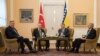 Presidenti turk, Recep Tayyip Erdogan në takim me anëtarët e presidencës trepalëshe të Bosnje dhe Hercegovinës, Zhelko Komshiq, Shefik Xhaferoviq dhe Millorad Dodik.