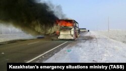 A portable gas cooker is being blamed for the conflagration on a bus in Kazakhstan that killed 52 people on January 18. 