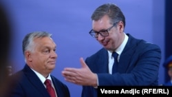 Lider mađarskog Fidesa Viktor Orban i predsednik Srbije Aleksandar Vučić 16. septembra 2022. u Beogradu