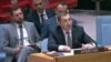 Mher Margarian, Armenia's ambassador to the United Nations, addresses the UN Security Council in New York on September 15.