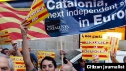 Марш за независимость Каталонии в Барселоне. 