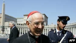 Cardinal Kazimierz Swiatek arrives at St Peter's Square in Vatican City in 2005 to elect a successor to Pope John Paul II.