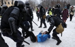 Акция протеста в поддержку Алексея Навального 31 января в Москве