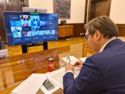 Predsednik Srbije Aleksandar Vučić na video samitu lidera Zapadnog Balkana