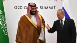 Володимир Путін та Мохаммед бен Салман під час зустрічі в кулуарах саміті G20 в Осаці, Японія, 29 червня 2019