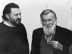 Ігор Померанцев, письменник, батько Пітера Померанцева (ліворуч) та Андрій Синявський, радянський дисидент, письменник, політичний в’язень, емігрант