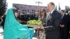 Azerbaijani President Ilham Aliyev and his wife Mehriban Aliyeva attend Norouz festivities in Baku on March 20.