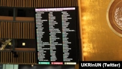 Результати голосування на Генеральній асамблеї ООН щодо резолюції з засудженням російської анексії українського Криму. Нью-Йорк, 19 грудня 2016 року