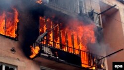 გორი დაბომბვის დროს. 2008 წლის აგვისტო.