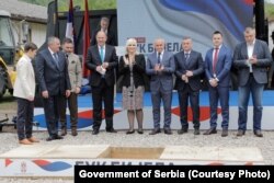 Delegacije Republike Srpske i Srbije postavili su kamen temeljac za gradnju hidroelektrane "Buk Bijela", prvu od tri koje će zajedno graditi na rijeci Drini, 17 maja 2021.
