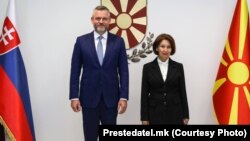Претседателот на Словачка, Петер Пелегрини и македонската претседателка Гордана Сиљановска-Давкова, Скопје, 14 октомври