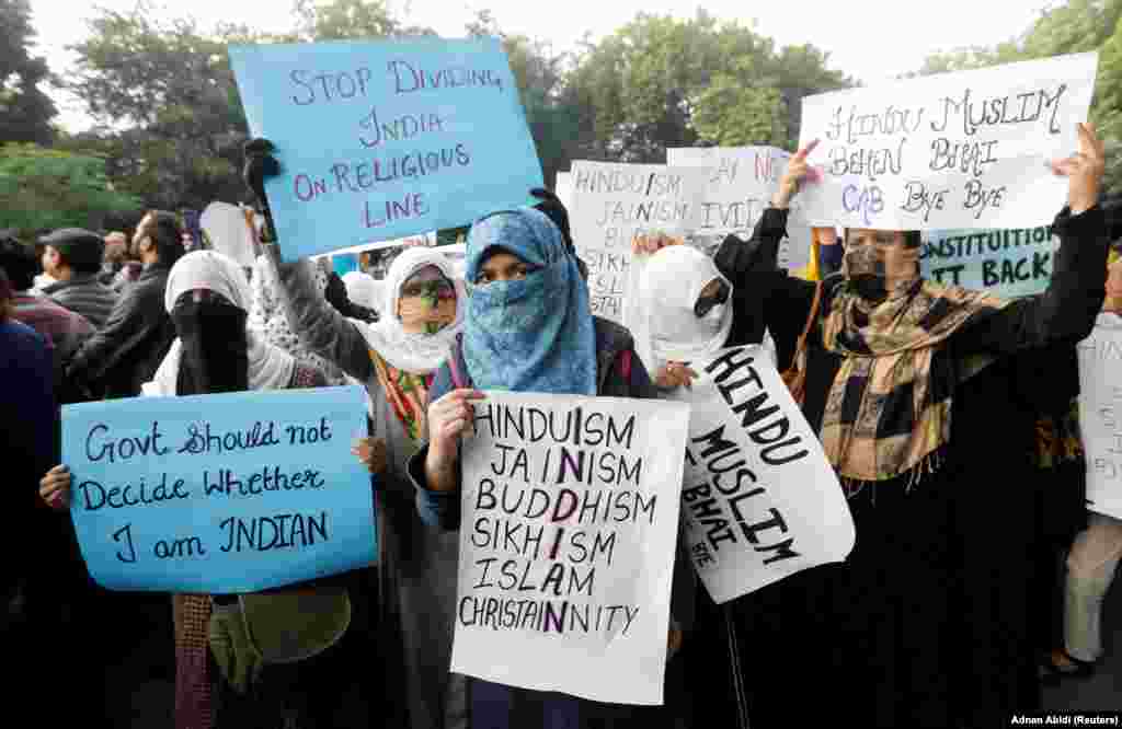 Protesters in New Delhi on December 14.